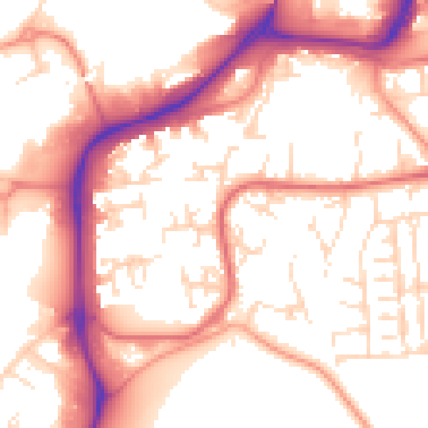 Daytime road noise heatmap for NG2 1PT