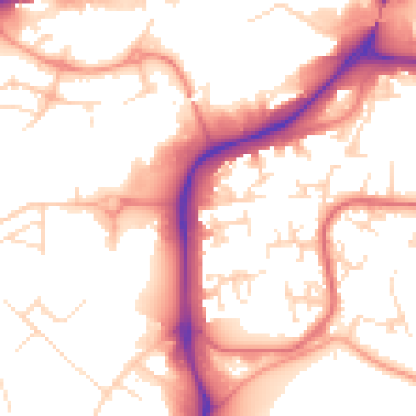Daytime road noise heatmap for NG2 1PW