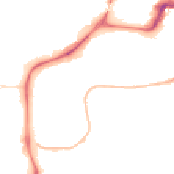 Night-time road noise heatmap for NG2 1PX