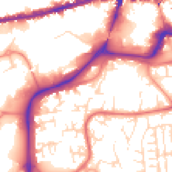 Daytime road noise heatmap for NG2 1PZ
