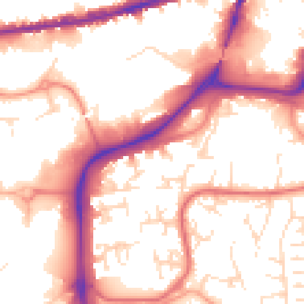 Daytime road noise heatmap for NG2 1QB