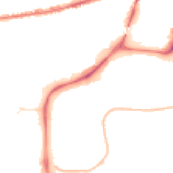 Night-time road noise heatmap for NG2 1QB