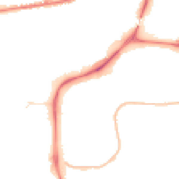 Night-time road noise heatmap for NG2 1QD