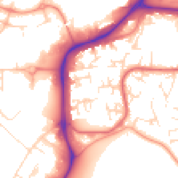 Daytime road noise heatmap for NG2 1QQ