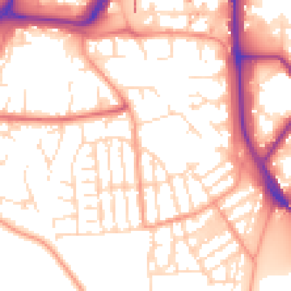 Daytime road noise heatmap for NG2 2EL