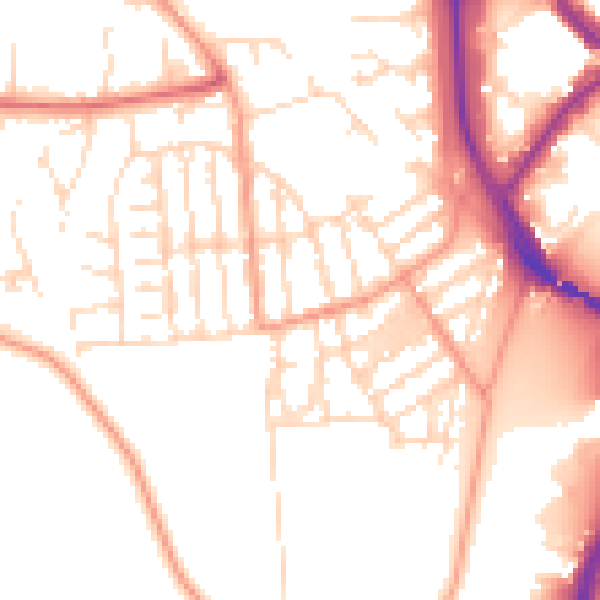 Daytime road noise heatmap for NG2 2EN