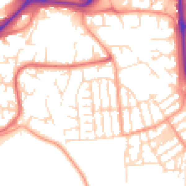 Daytime road noise heatmap for NG2 2FF