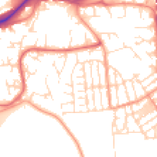 Daytime road noise heatmap for NG2 2FQ