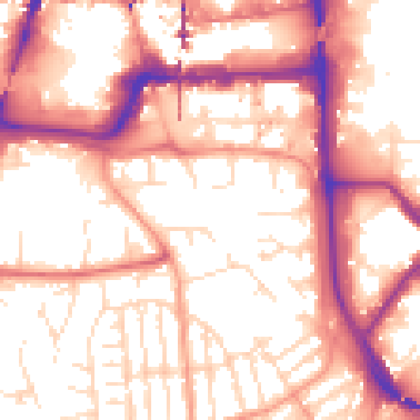 Daytime road noise heatmap for NG2 2FZ
