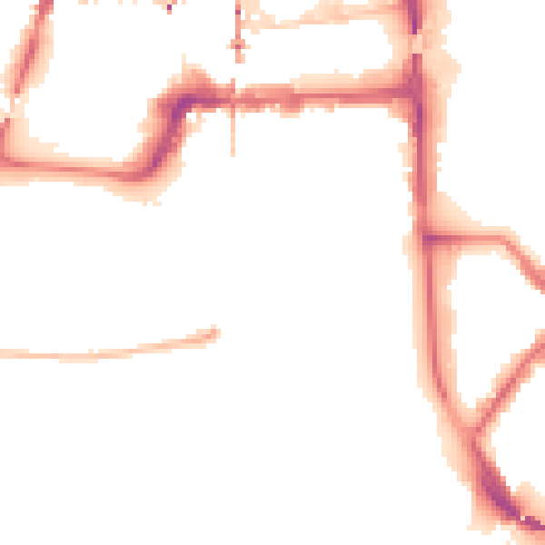 Night-time road noise heatmap for NG2 2FZ