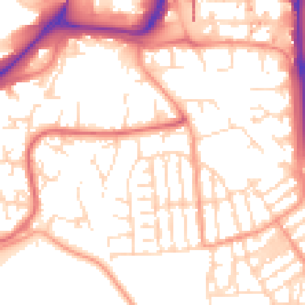 Daytime road noise heatmap for NG2 2GE