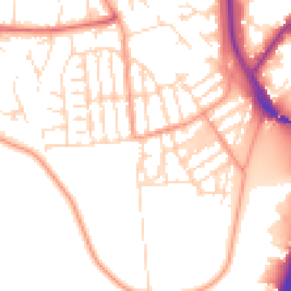 Daytime road noise heatmap for NG2 2GH