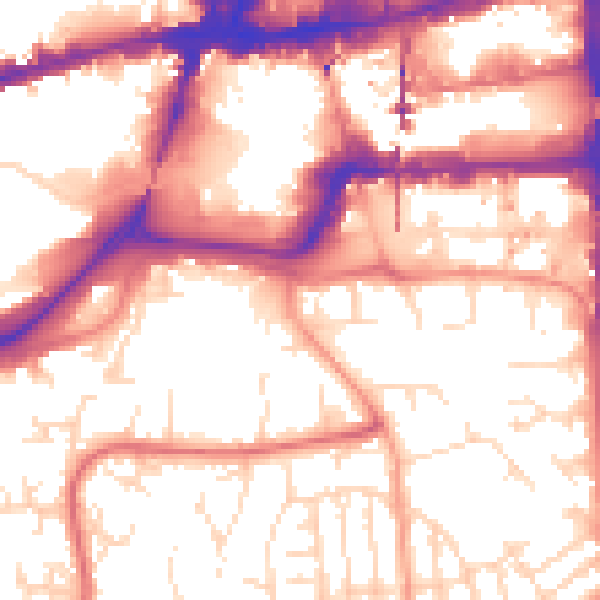Daytime road noise heatmap for NG2 2HJ