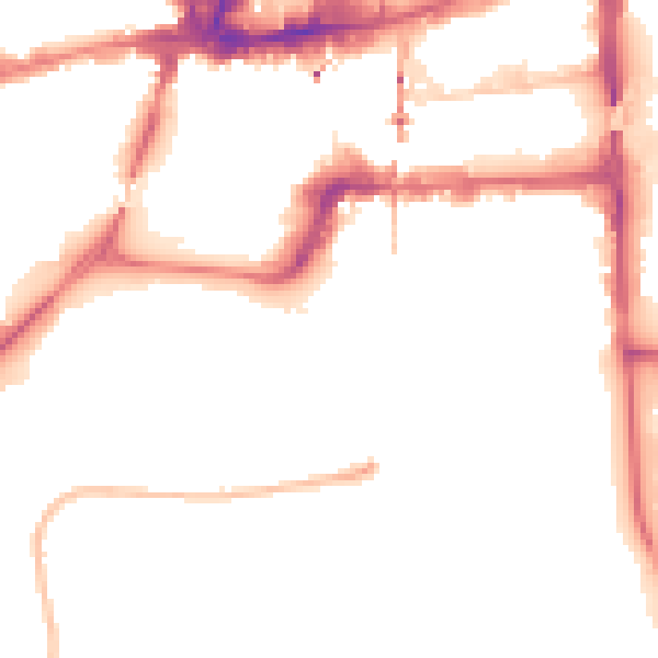 Night-time road noise heatmap for NG2 2HL