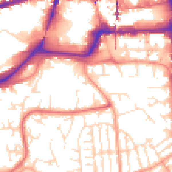 Daytime road noise heatmap for NG2 2HQ