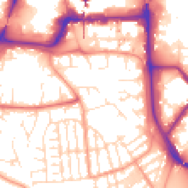Daytime road noise heatmap for NG2 2HR