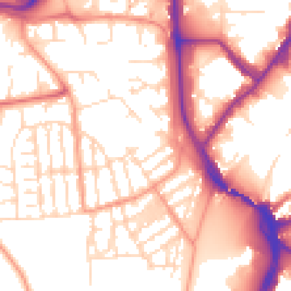 Daytime road noise heatmap for NG2 2JJ