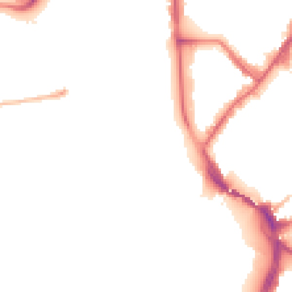 Night-time road noise heatmap for NG2 2JJ