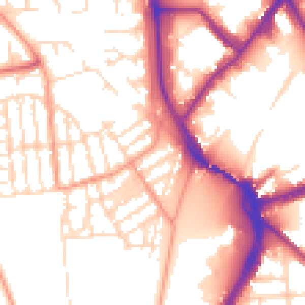 Daytime road noise heatmap for NG2 2LJ