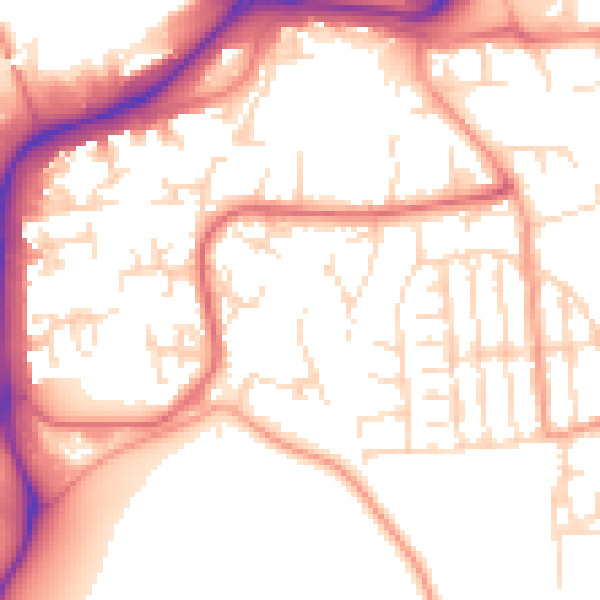 Daytime road noise heatmap for NG2 2NE