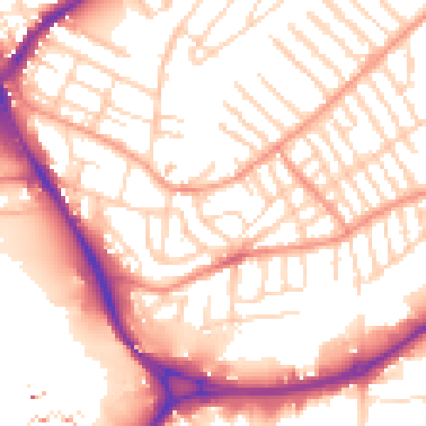 Daytime road noise heatmap for NG2 4AD