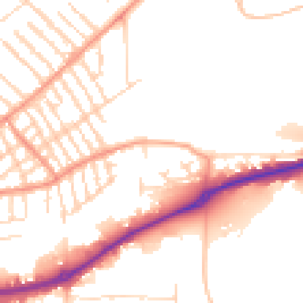 Daytime road noise heatmap for NG2 4BA