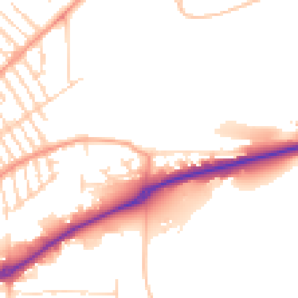 Daytime road noise heatmap for NG2 4BD