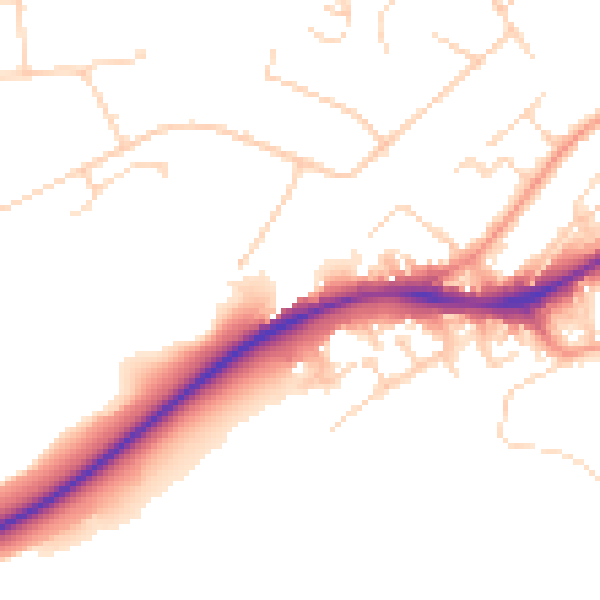 Daytime road noise heatmap for NG2 4BL