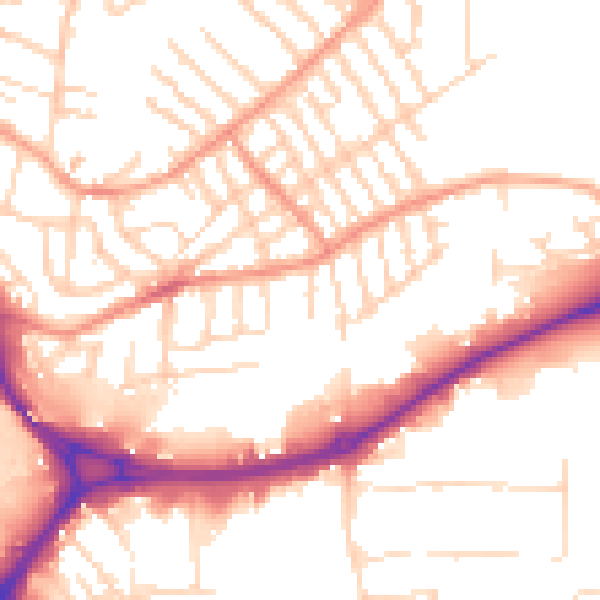 Daytime road noise heatmap for NG2 4ER