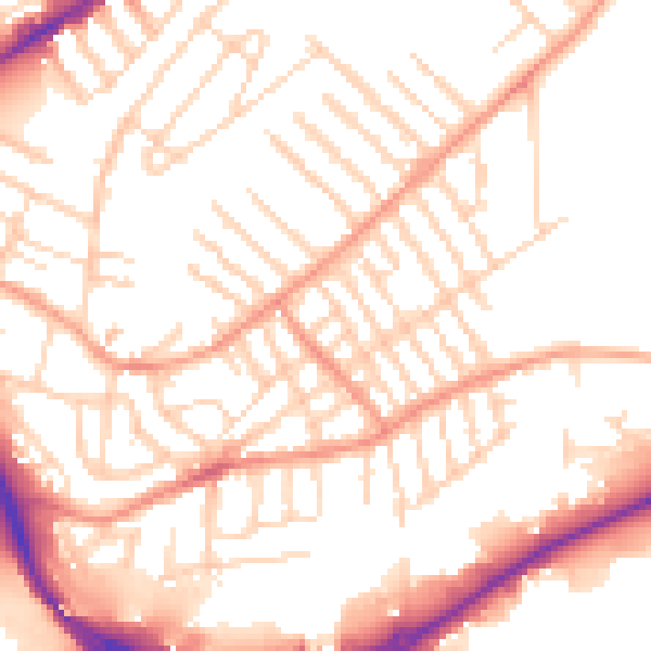 Daytime road noise heatmap for NG2 4FR