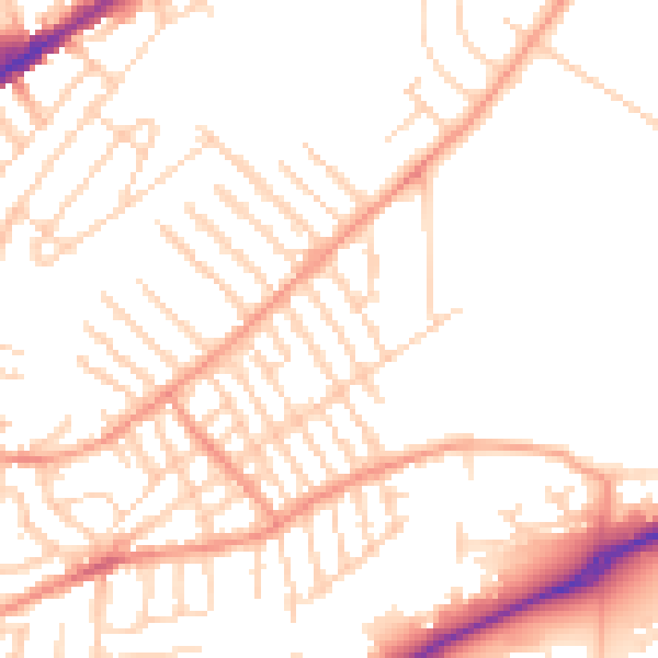 Daytime road noise heatmap for NG2 4GF