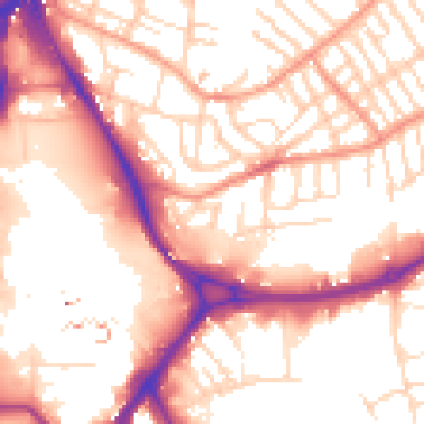 Daytime road noise heatmap for NG2 4GP