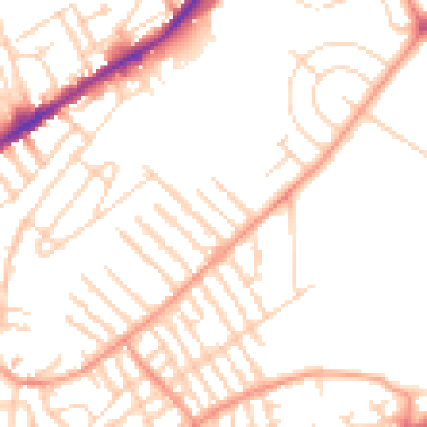 Daytime road noise heatmap for NG2 4HW