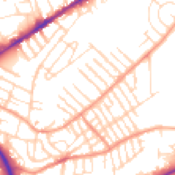 Daytime road noise heatmap for NG2 4ND
