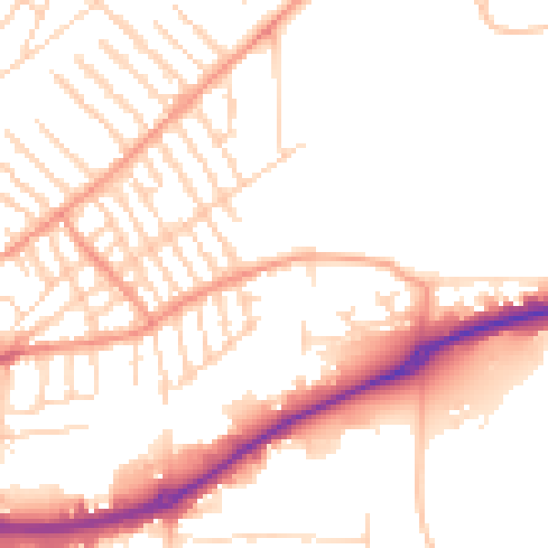 Daytime road noise heatmap for NG2 4NF