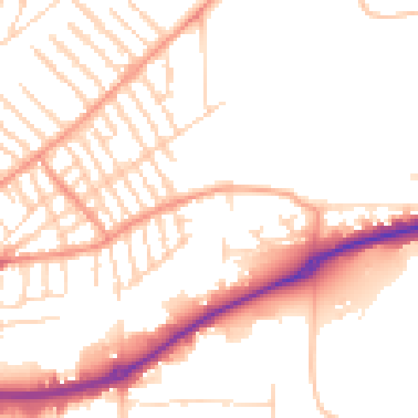 Daytime road noise heatmap for NG2 4NR