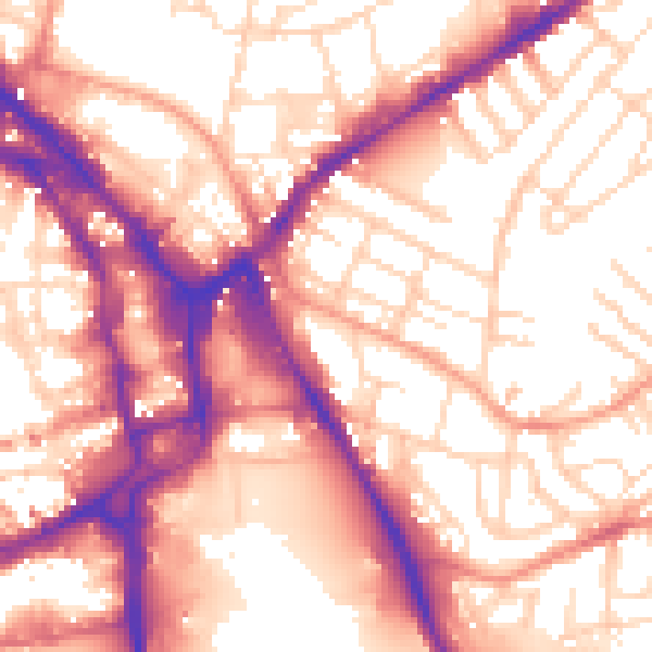 Daytime road noise heatmap for NG2 4NT