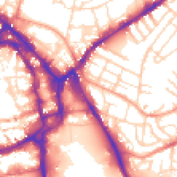 Daytime road noise heatmap for NG2 4PD