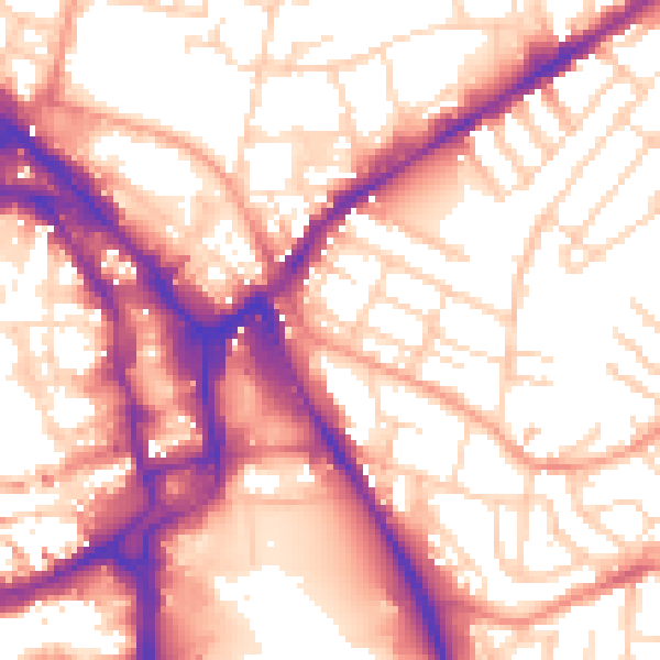 Daytime road noise heatmap for NG2 4PX