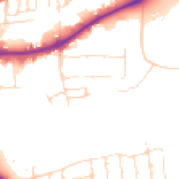 Daytime road noise heatmap for NG2 4RQ
