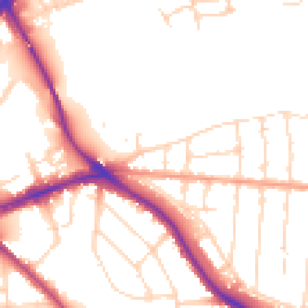 Daytime road noise heatmap for NG2 5AA