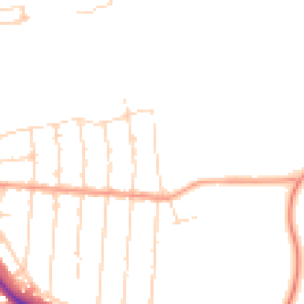 Daytime road noise heatmap for NG2 5AR
