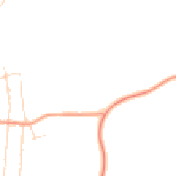 Daytime road noise heatmap for NG2 5AS
