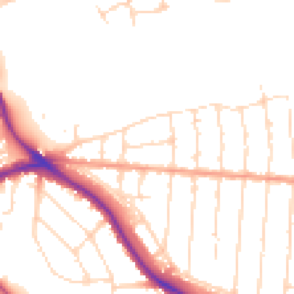 Daytime road noise heatmap for NG2 5BH