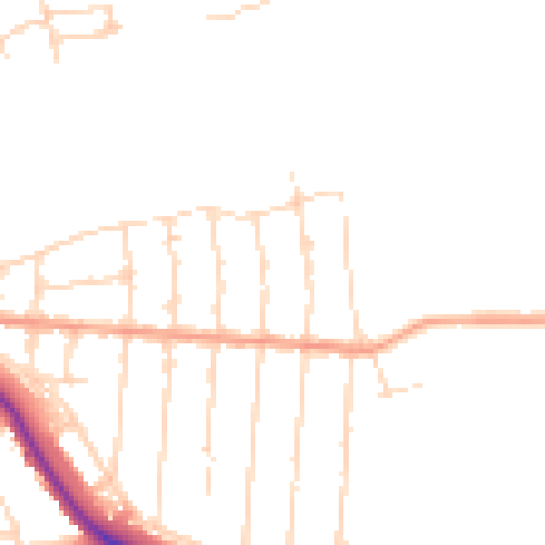 Daytime road noise heatmap for NG2 5BZ