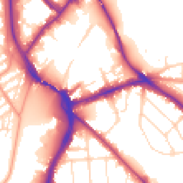 Daytime road noise heatmap for NG2 5FF