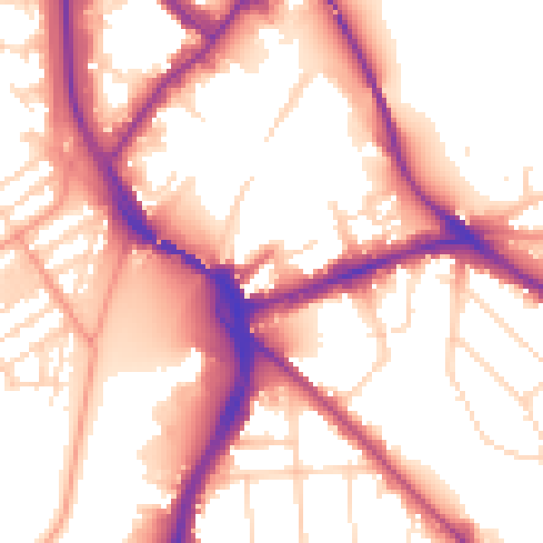 Daytime road noise heatmap for NG2 5FG