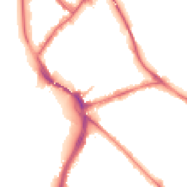 Night-time road noise heatmap for NG2 5FG