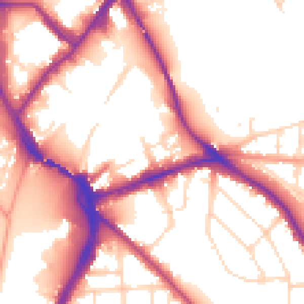 Daytime road noise heatmap for NG2 5FR