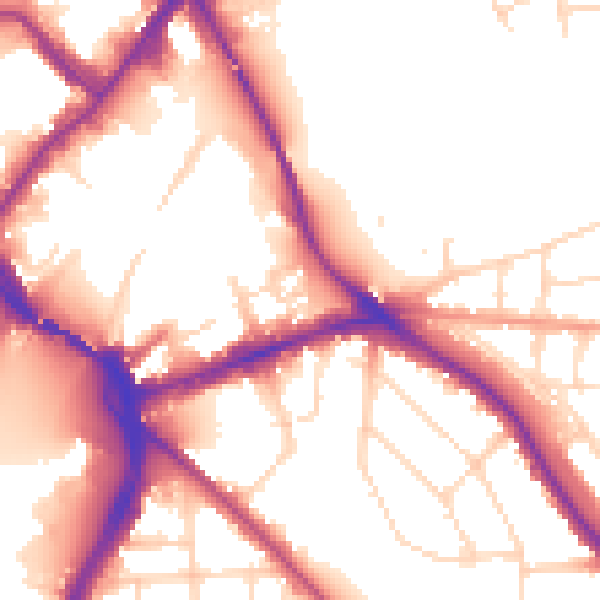Daytime road noise heatmap for NG2 5FS